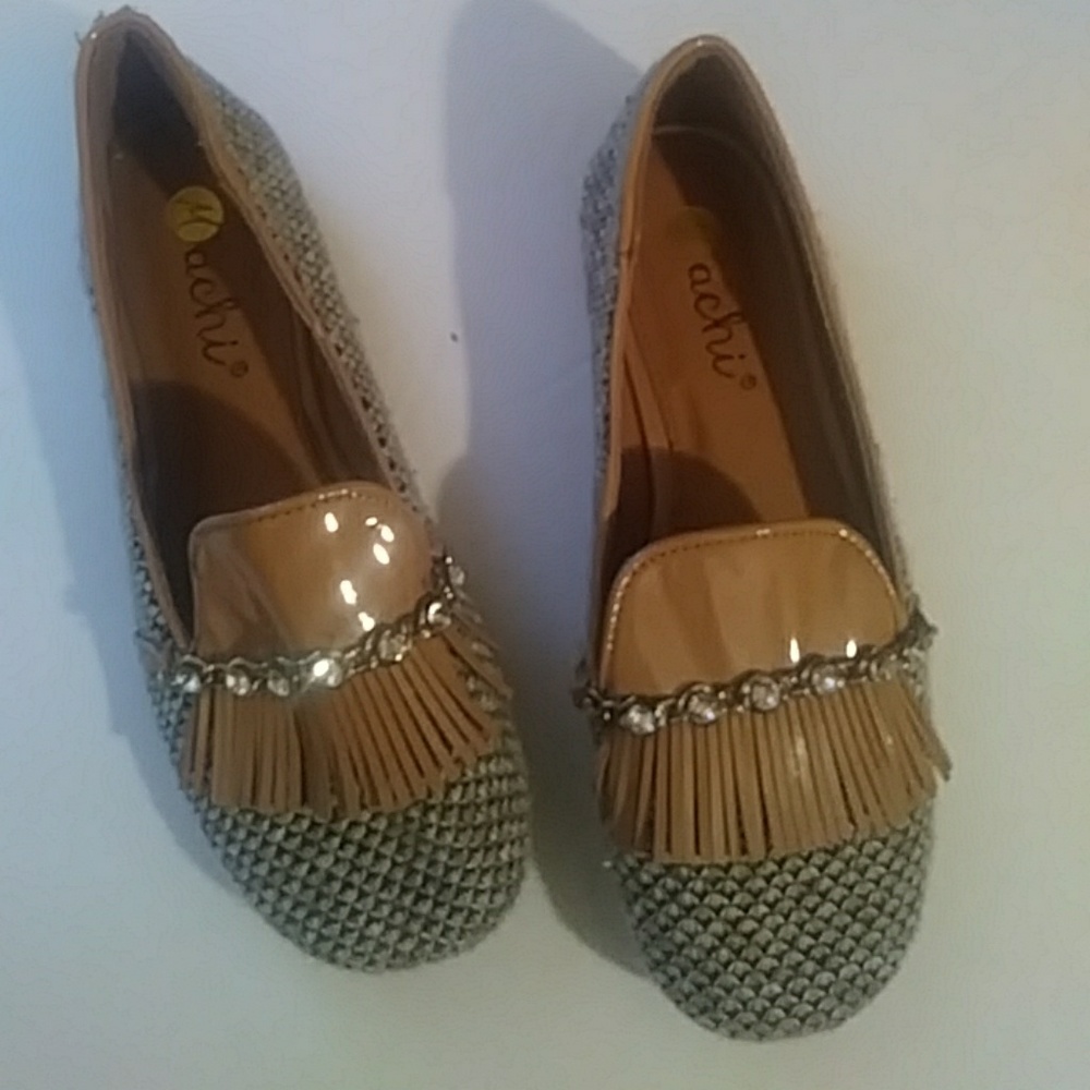 😁Macho loafers w rhinestones+fringe-sz 5 1/2